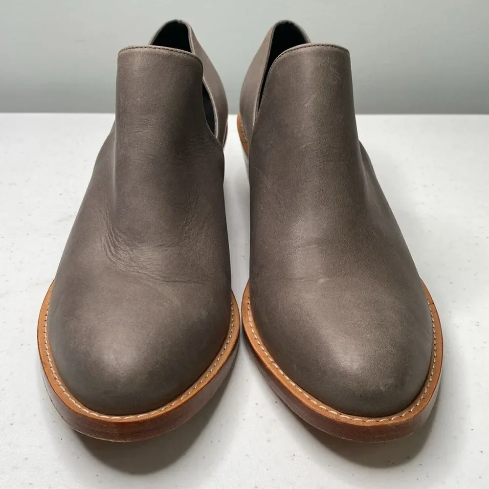 Fortress of Inca Madeline Leather Stacked Low Heel Bootie Shoe Slip-On Handmade